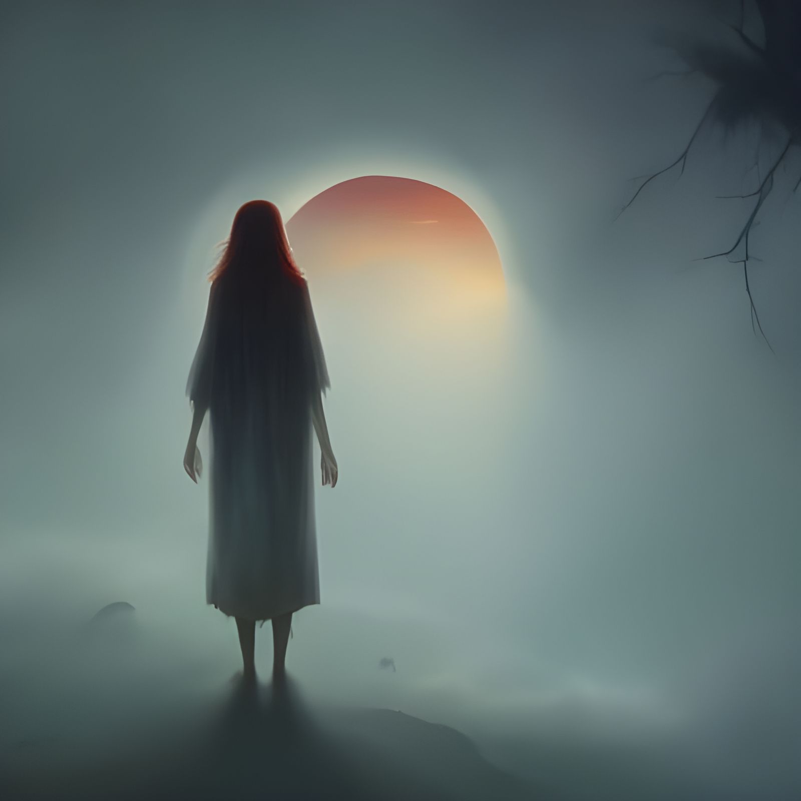 Sea Witch Emerges from Storm, Art Deco Style