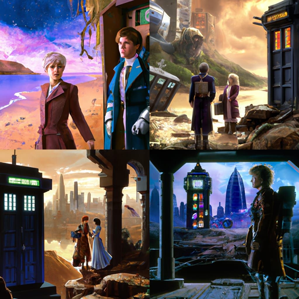 Fifth Doctor and Companions: Detailed Fantasy Art