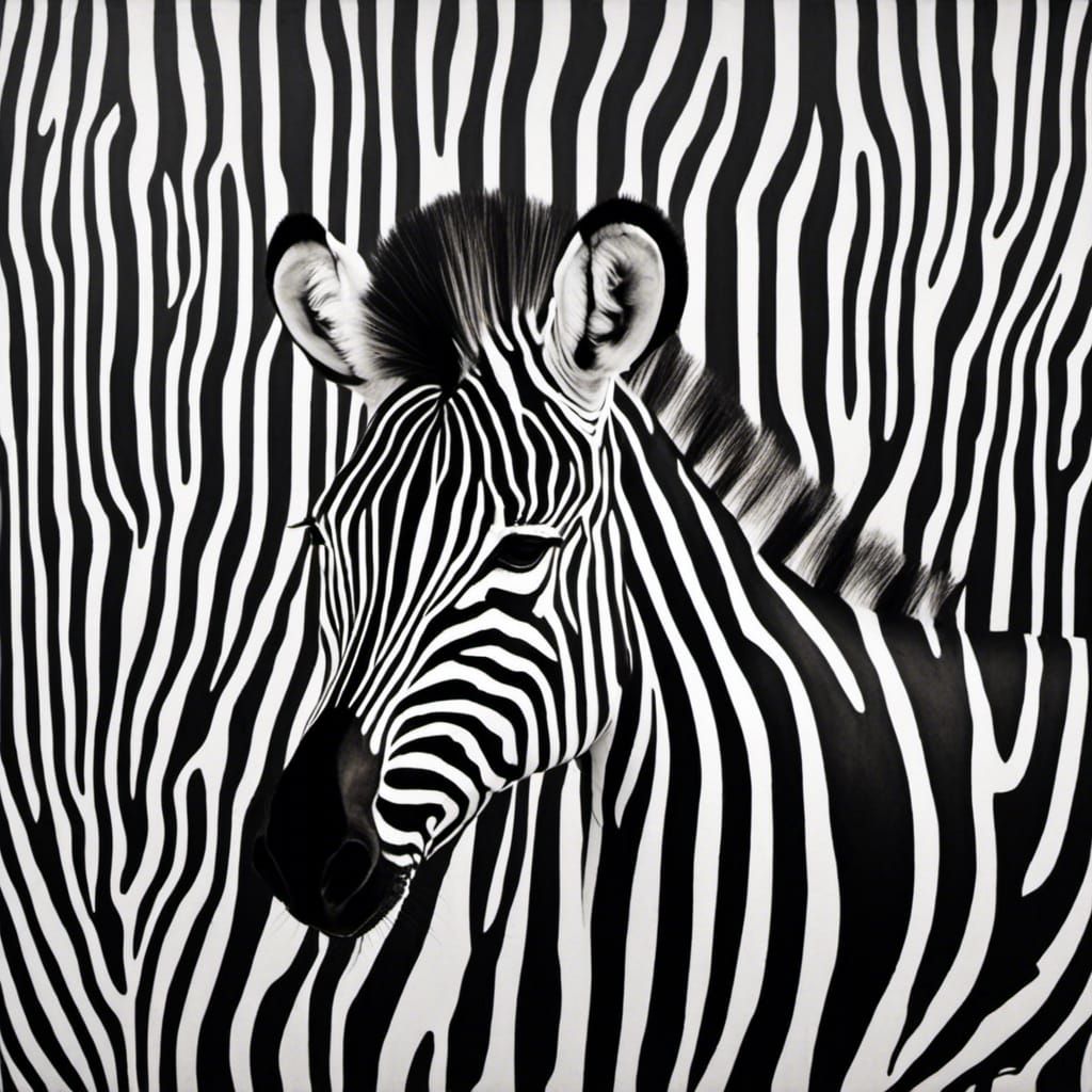 Zebra Stripes Camouflaged in Cyberpunk Style