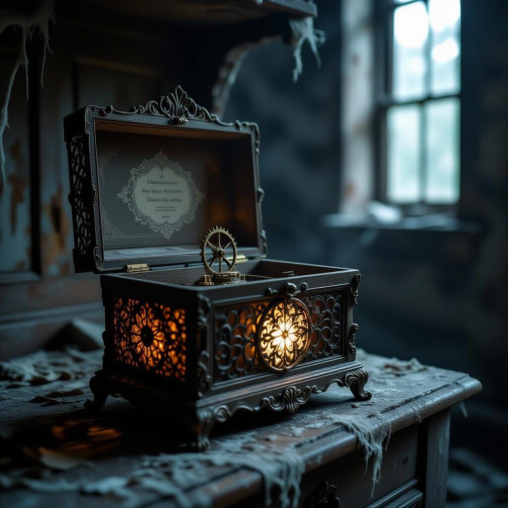 Ornate Music Box in Abandoned Clock Tower