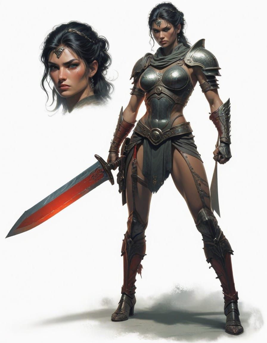 Regal Goddess Warrior in Epic Ancient Style