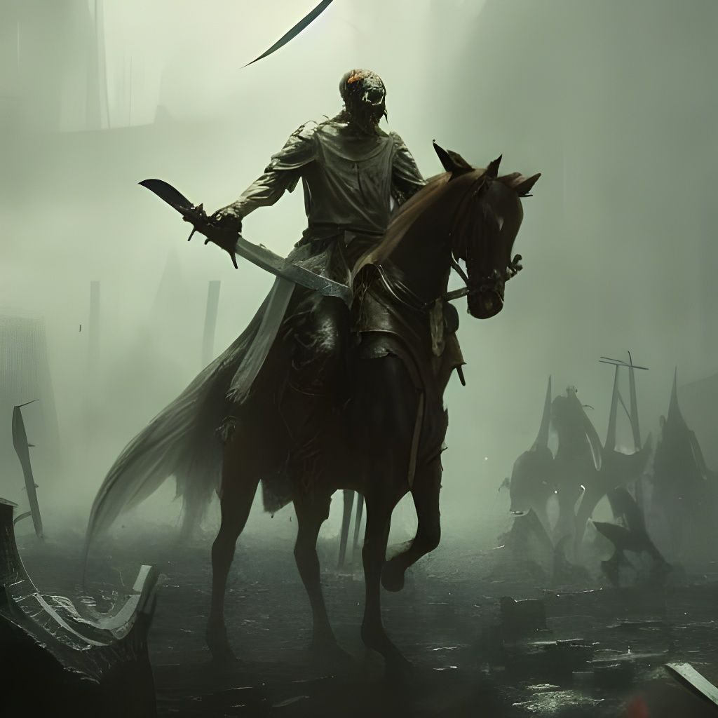 Zombie Saint Martin Cuts Coat, Dark Fantasy Art