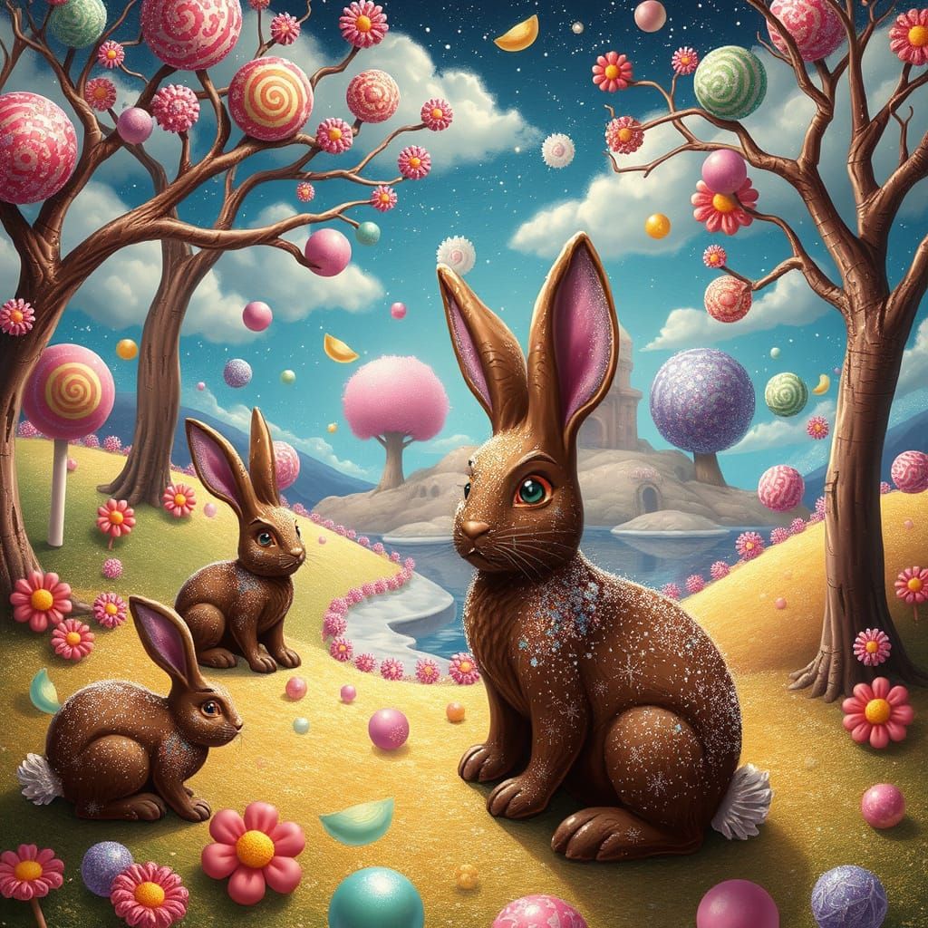 Surreal Candy Wonderland in Pop Surrealism Style