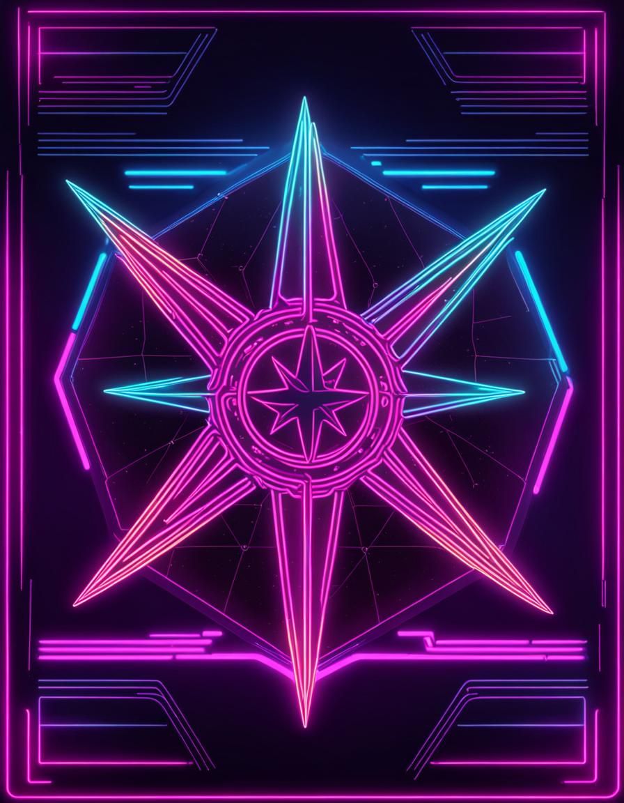 Octagon Star with Ashta Brata in Synthwave Style