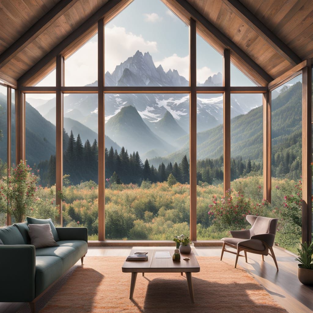 Mountain Chalet Oasis in Vibrant Greenery