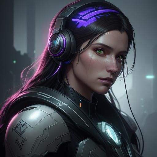 Futuristic Portrait in Sci-Fi Laboratory, Digital Art