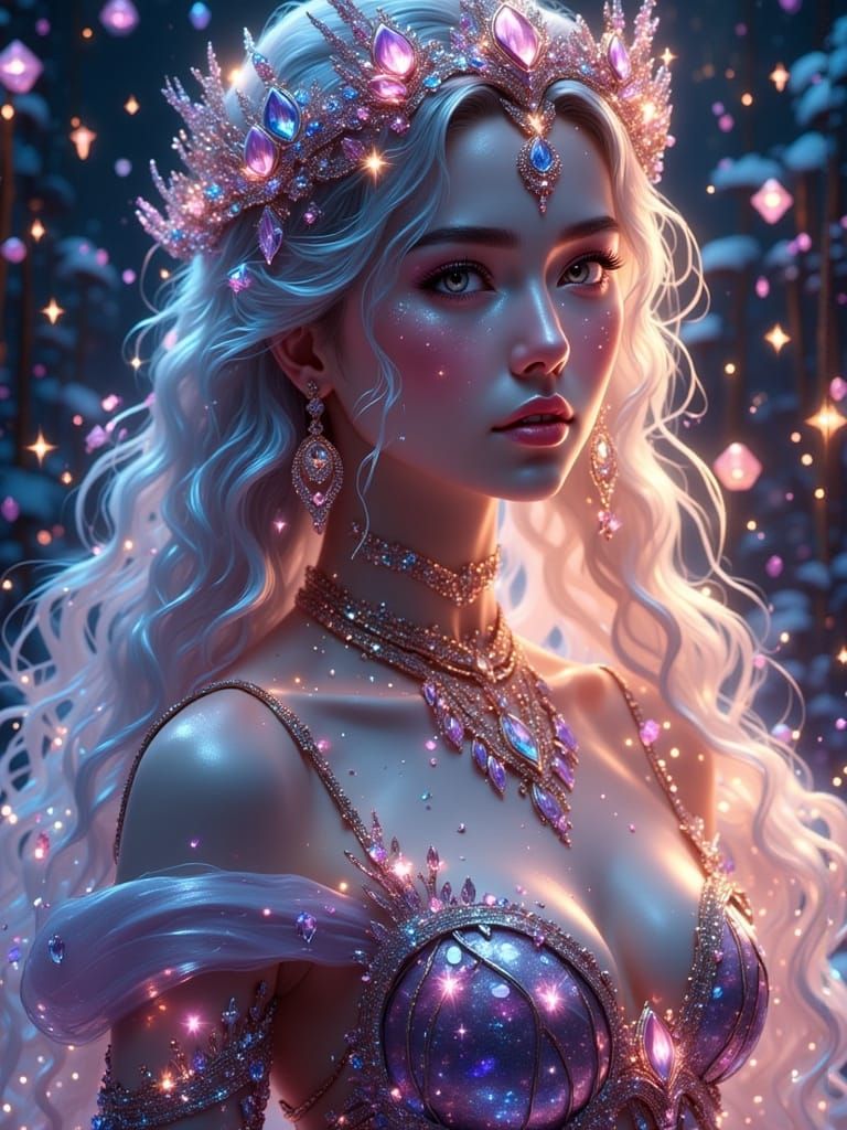 Blond woman with Nebula makeup