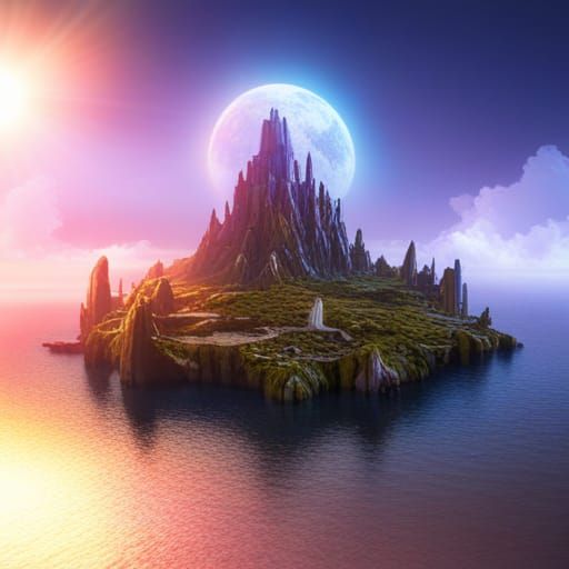 Fantastical Floating Island Concept Art