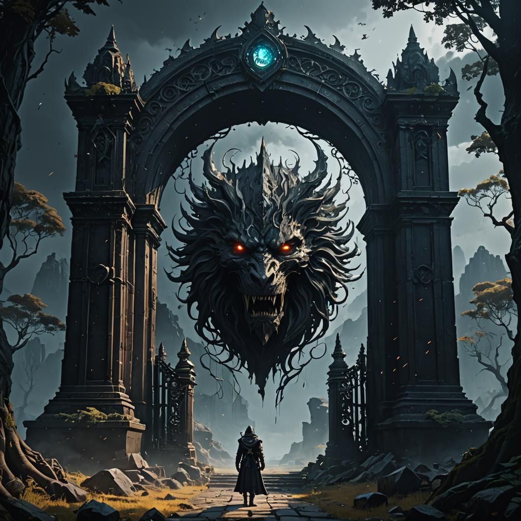 Dramatic Gateway to a Solitary Figure