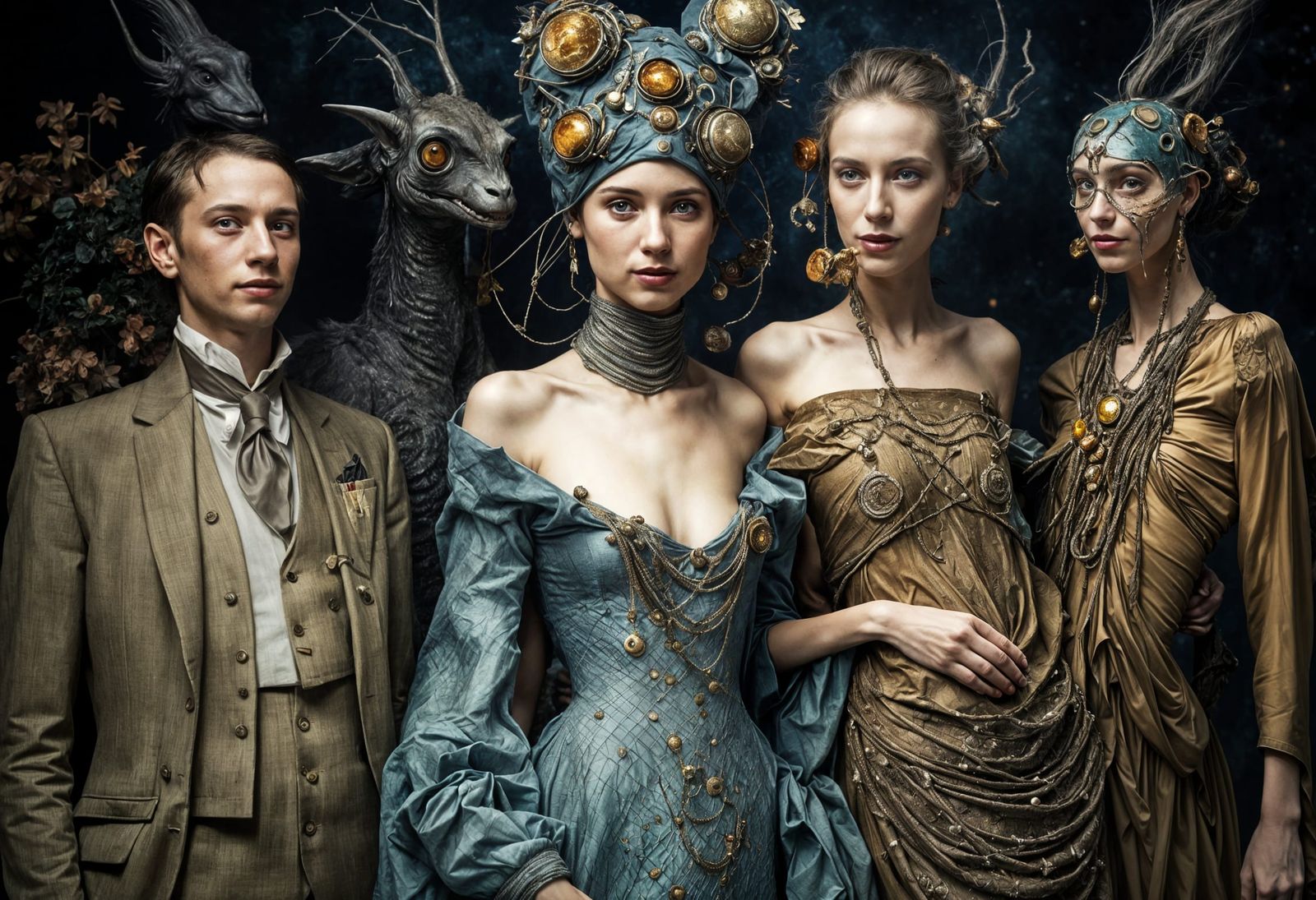 Surreal Restaurant Celebration with Exotic Aliens, Professio...