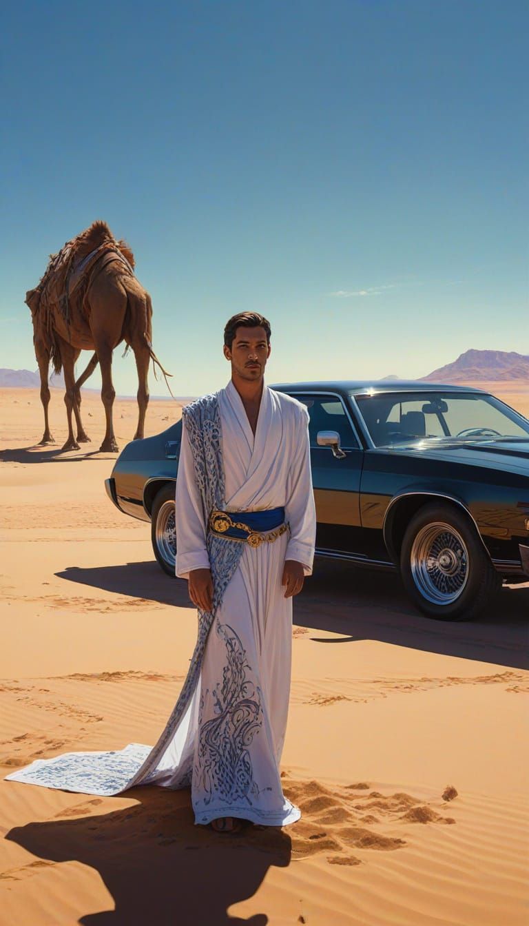Prince of Arabia Surrounded by Desert Glamour
