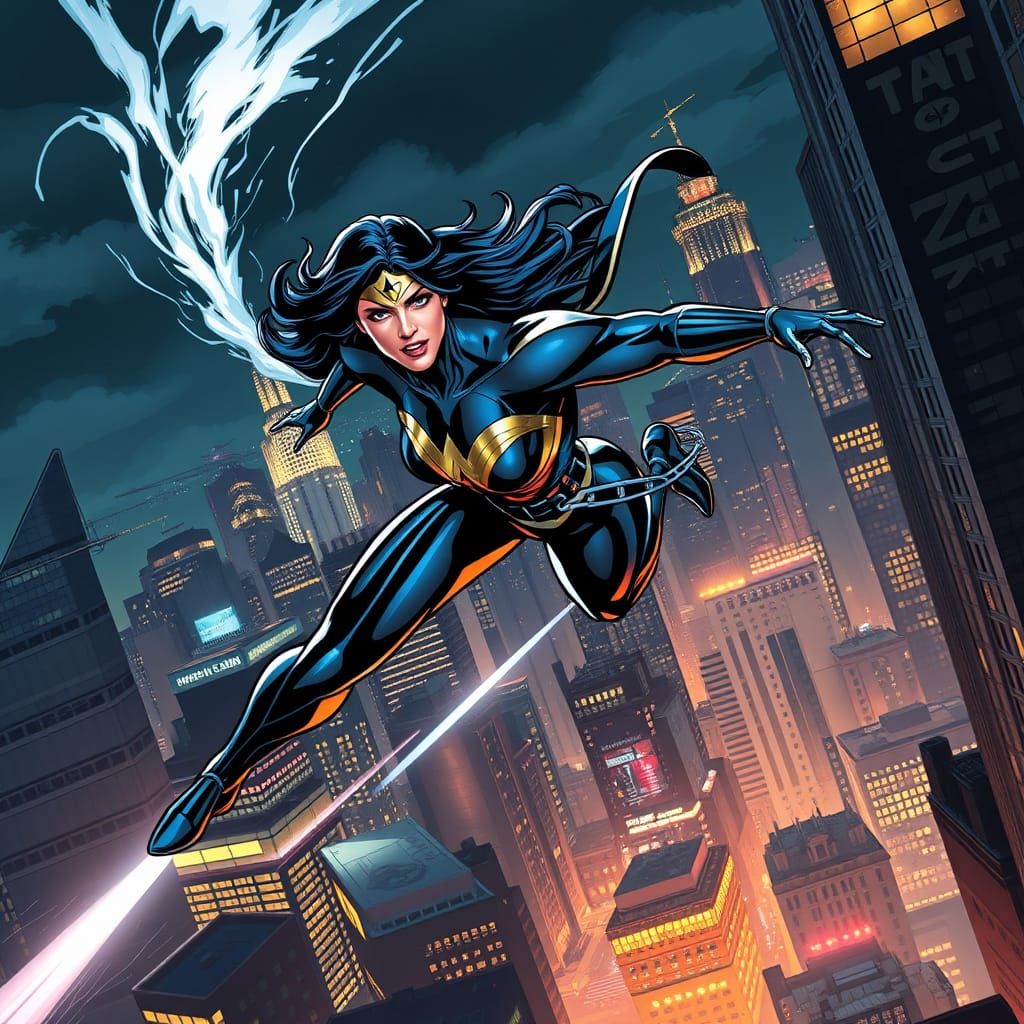 Serge Ricco Soars Supersonic in Wonder Woman-Inspired Catsui...