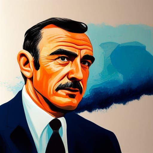 James Bond as Colorful Van Gogh Graffiti Art