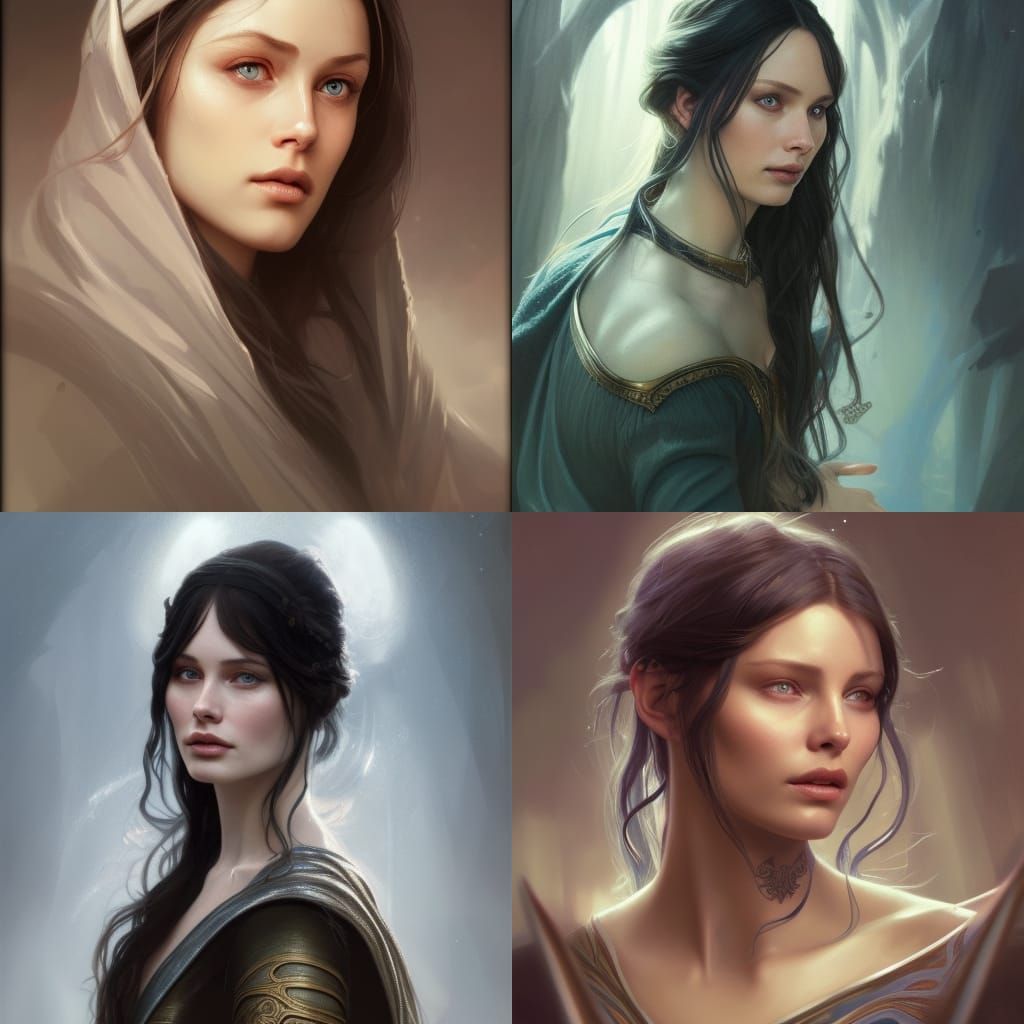 Arwen Evenstar Portrait in Art Nouveau Style