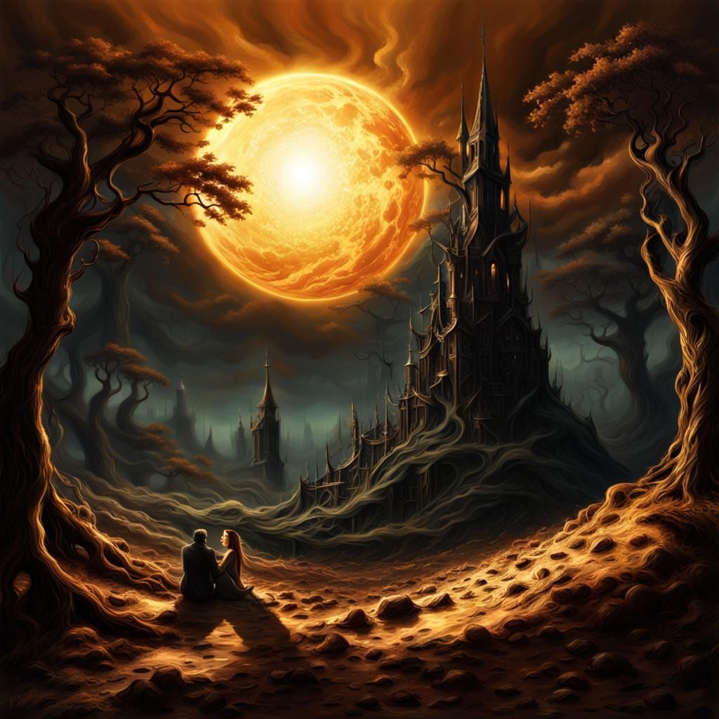 Surrealistic Masterpiece of Shadows in Radiant Light