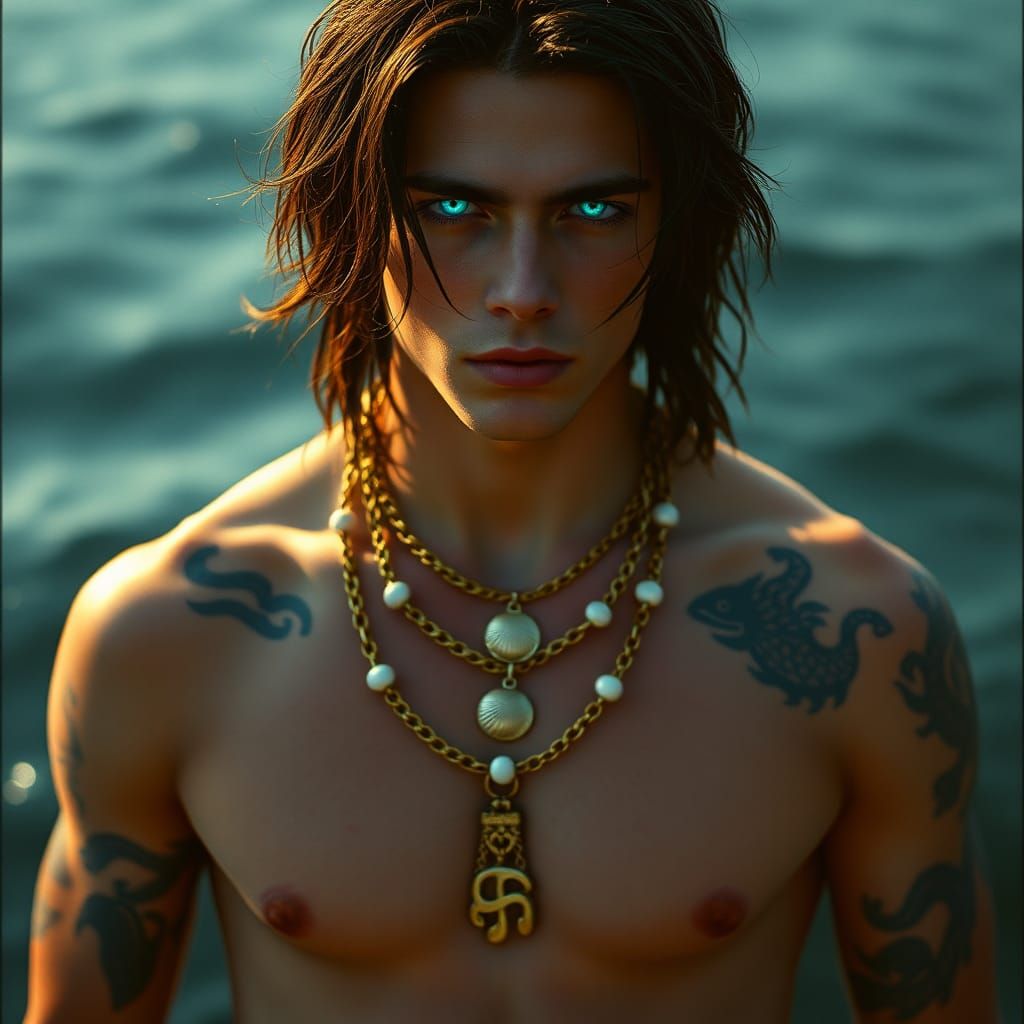 Aquatic King with Ethereal Glow, Cinematic Still