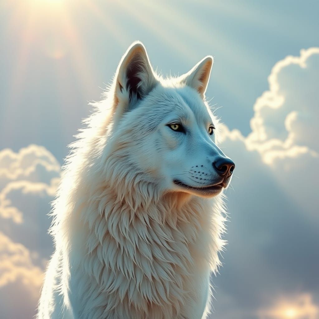 Ethereal Wolf Cinematic Masterpiece in Impressionist Style