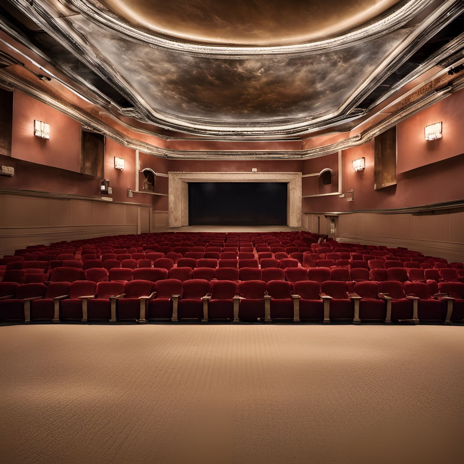 Empty Classic Movie Theater: A Vintage Scene