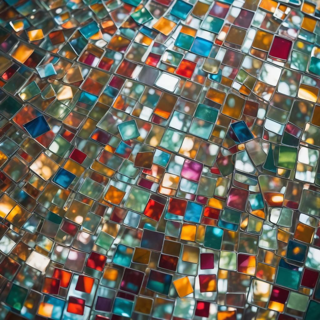 Abstract Geometric Glass Layers in Macro Photography