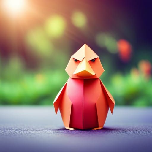 Origami Grumpy Duck Papercraft in 8K