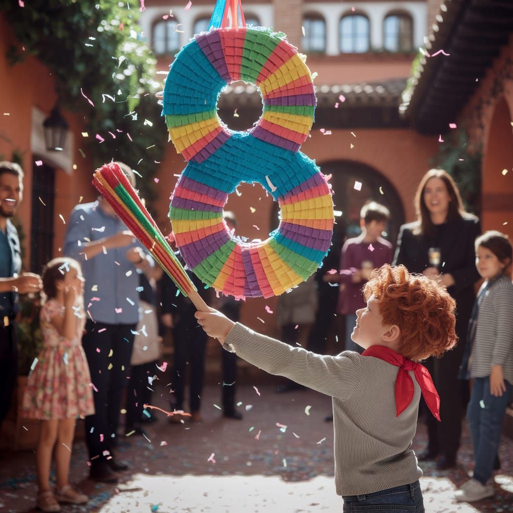 Vibrant Spanish Fiesta in a Charming Courtyard Scene
