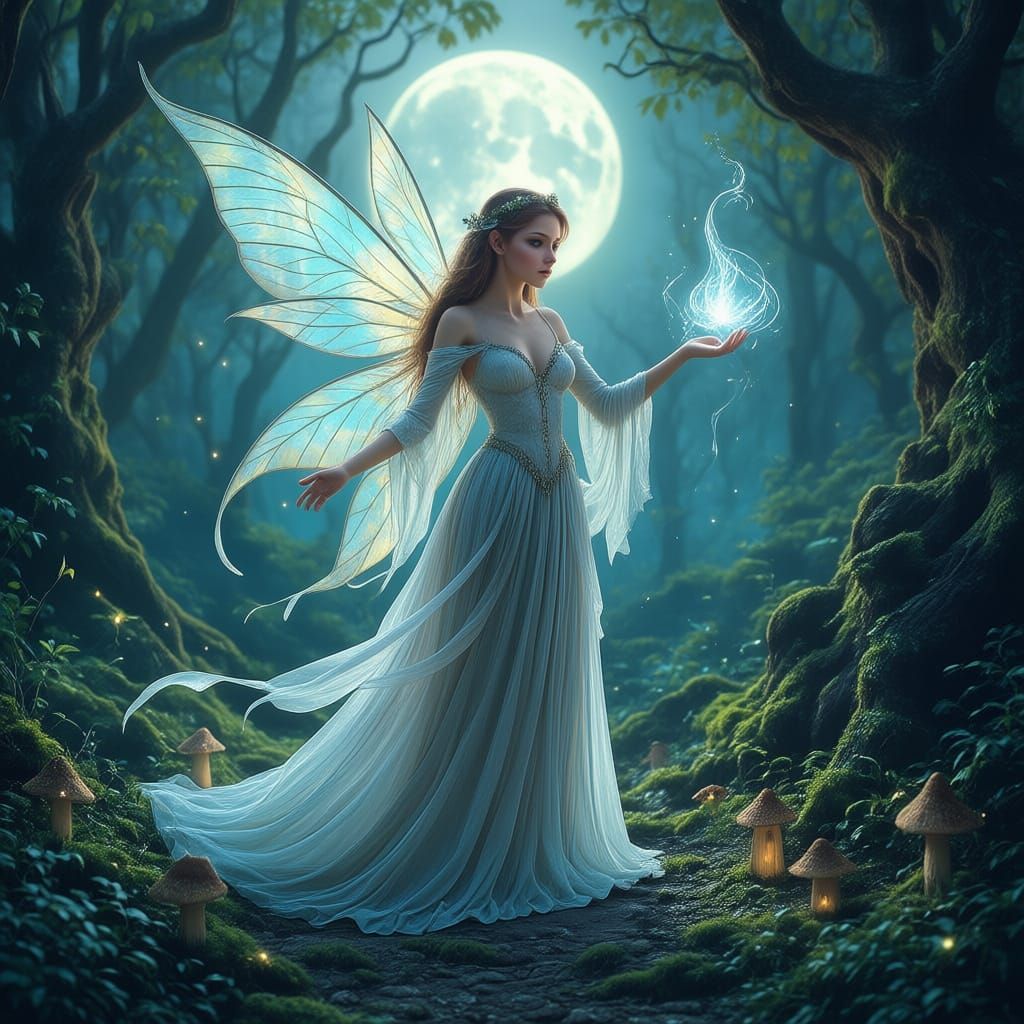 Fairy Casting a Spell in Enchanted Forest