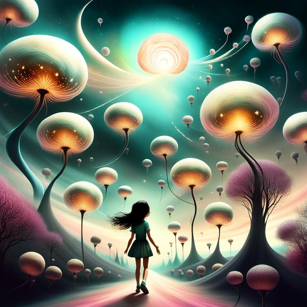 Ethereal Cosmic Vortex in Vibrant Hues