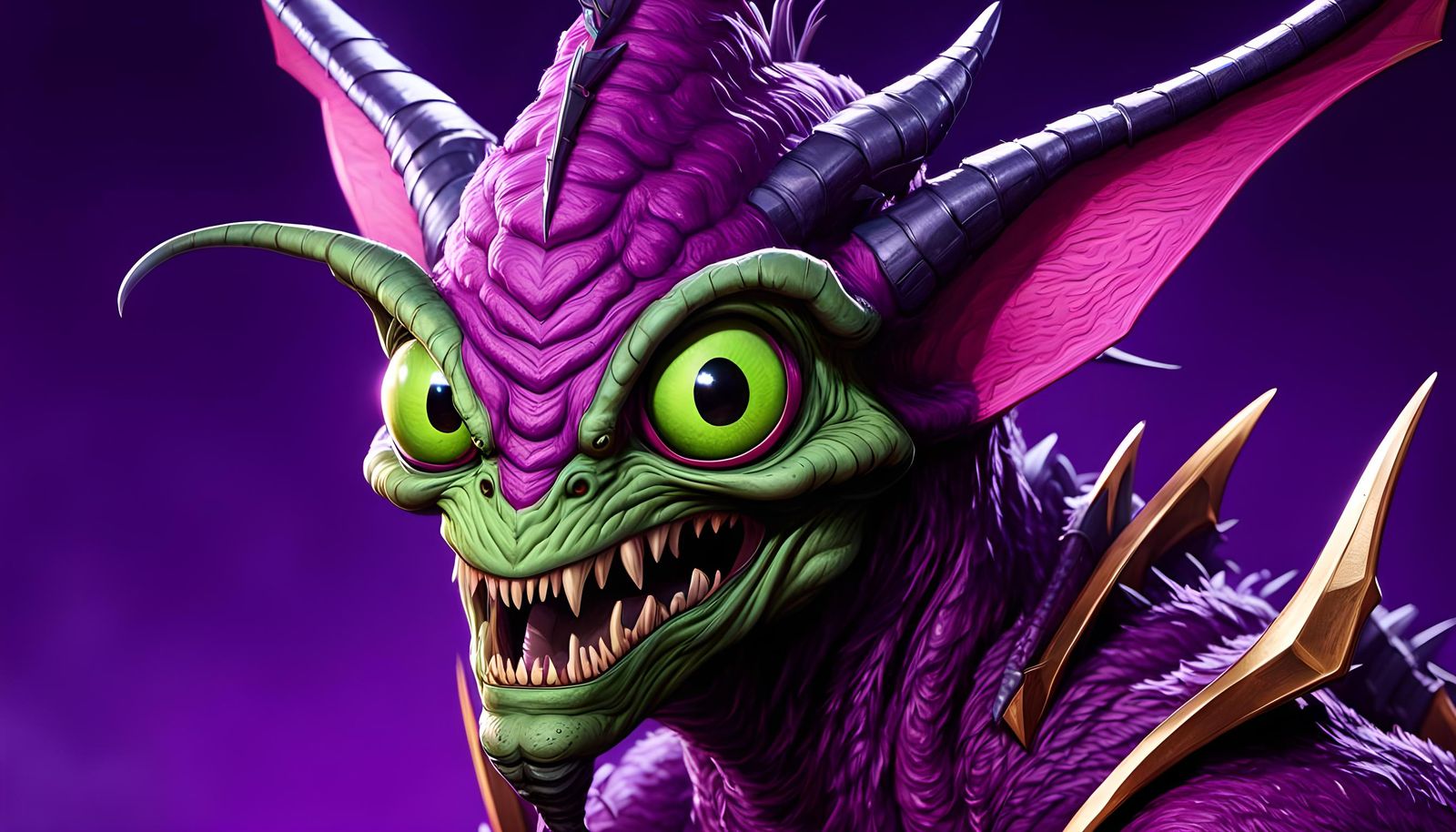 Cartoon Monster Close-Up: 90s Video Game Concept Art