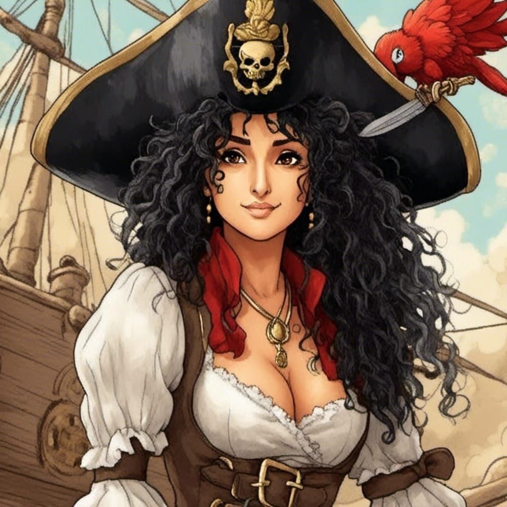 Disney Pirate Portrait in Anime Style