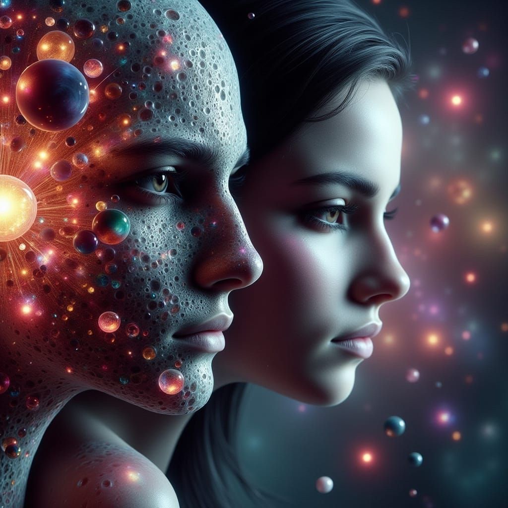 Epic Hero-Villain Mashup in Cyberpunk Style