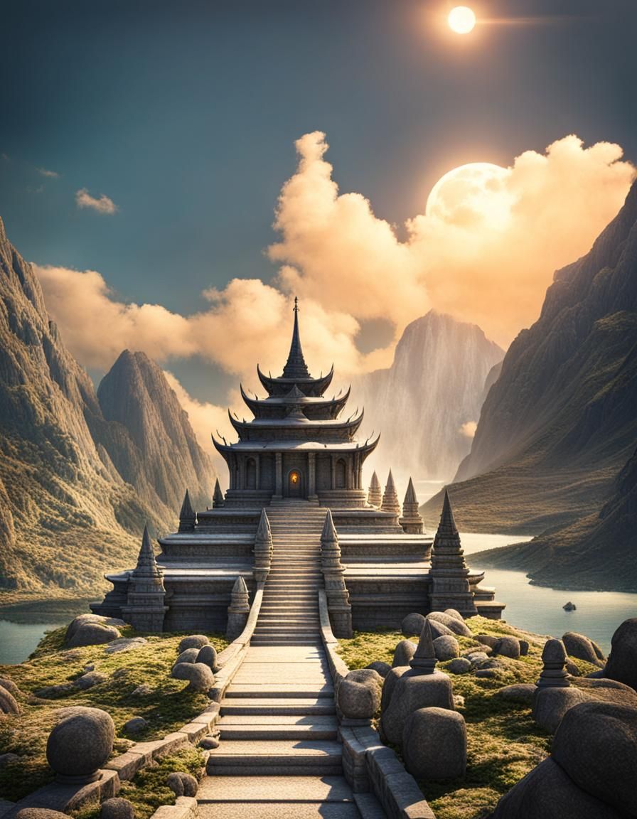 Fantasy Temple Digital Rendering