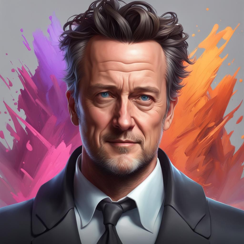 Detailed Portrait of Matthew Perry in Artgerm Style