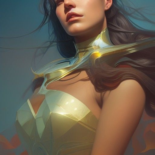 Solar Queen Portrait in Hyperdetailed Art Style