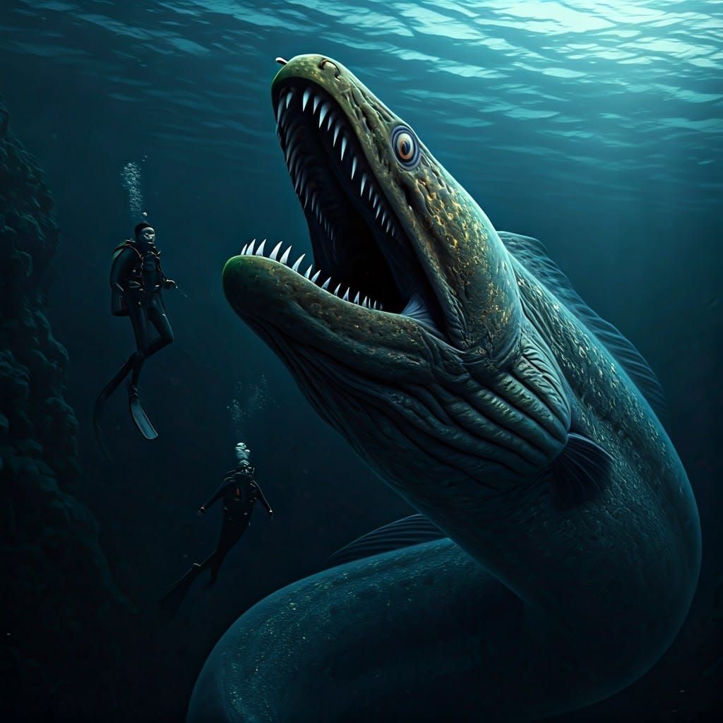 Hyper-Realistic Moray Eel Emerges from Challenger Deep