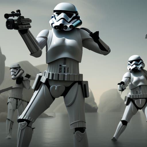 Women Stormtroopers in Detailed Matte Painting