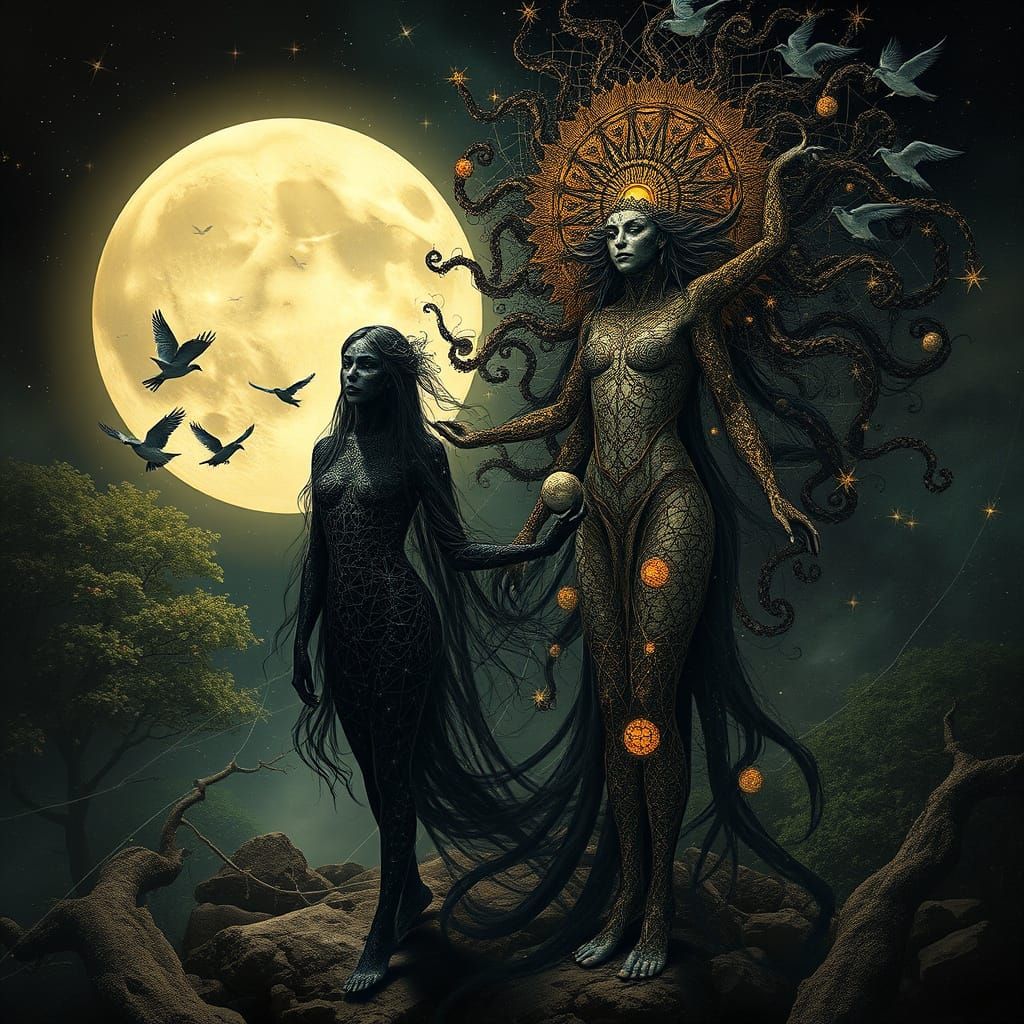 Cosmic Drama: Dark Goddess and Living World Goddess Clash