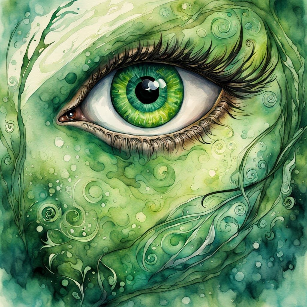Whimsical Mystic Eye in Vibrant Watercolor