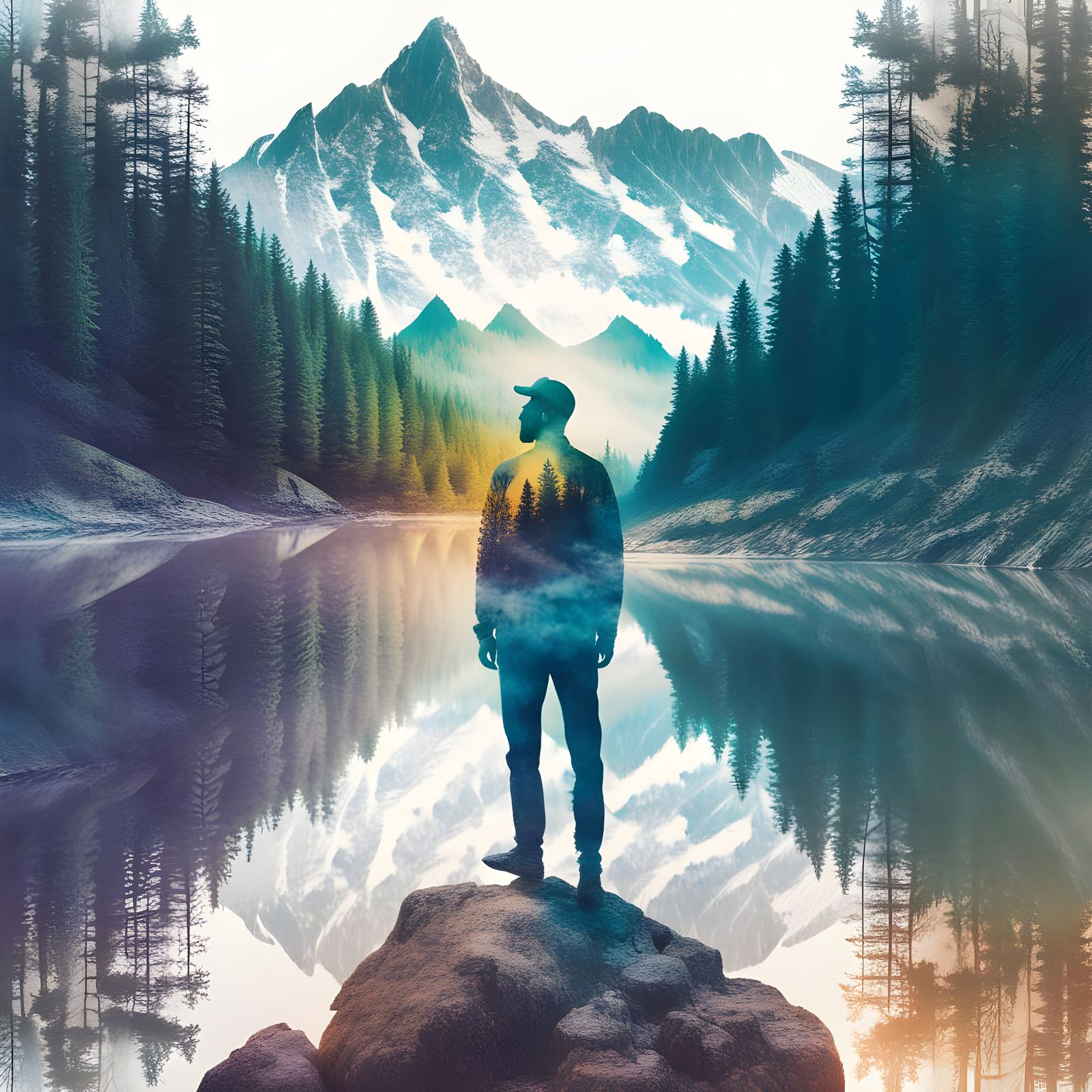 Nature's Harmony in Double Exposure Art