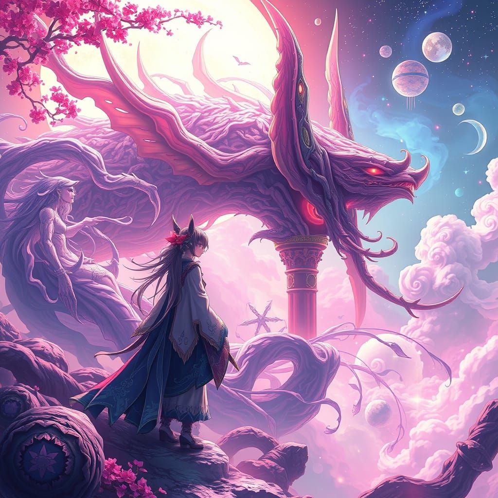 Dreamlike Anime-Inspired 3D Art in Vibrant Colors