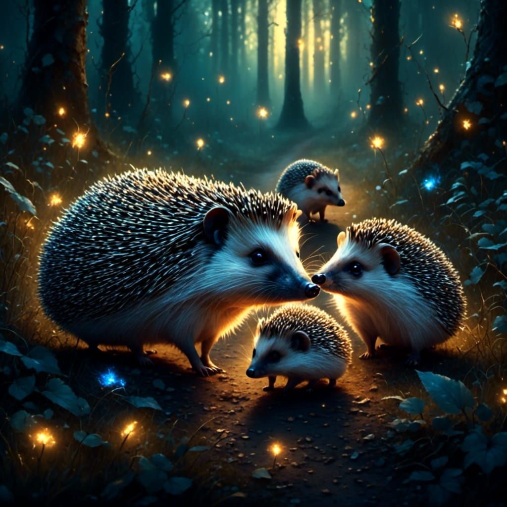 Fiber Optic Hedgehogs in Twilight Forest
