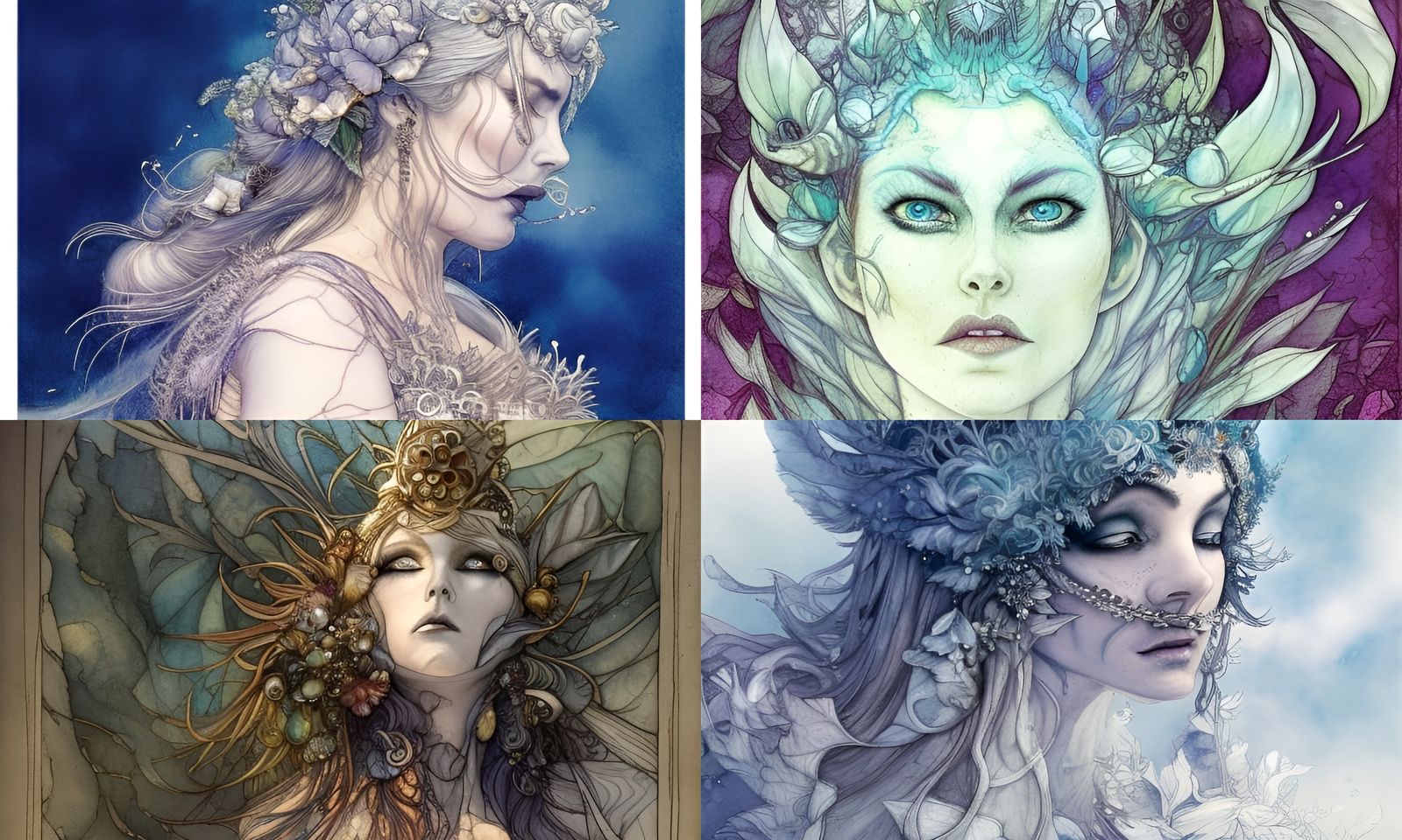 Majestic Ice Queen in Earthly Watercolor