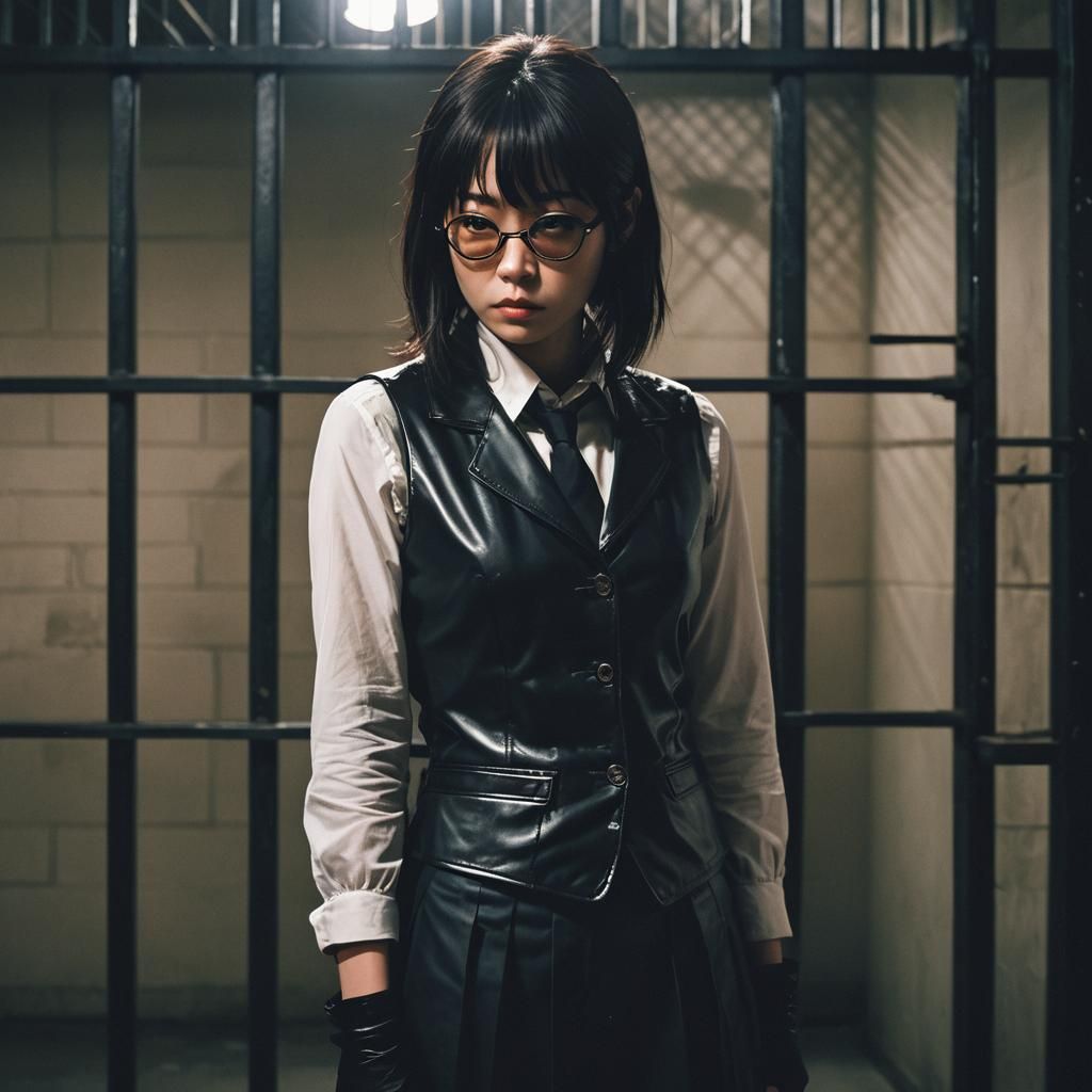 Gogo Yubari in Prison Cell: Cinematic Dark Photography