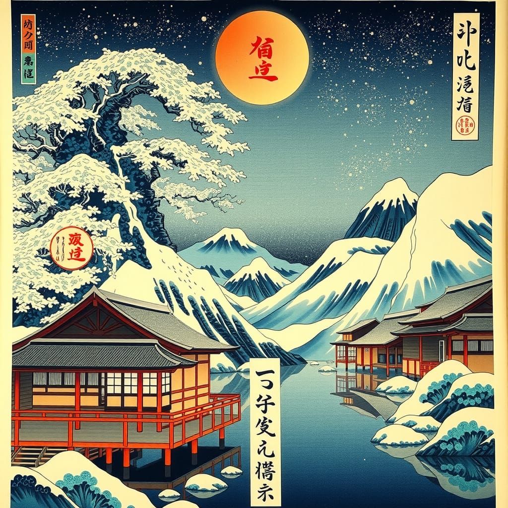 Ukiyo-e Lunar New Year Scroll Painting