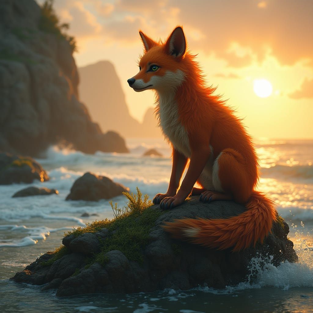 Fantasy Fox Concept Art in Golden Light