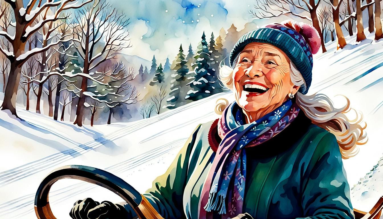 Old Lady in the Snow