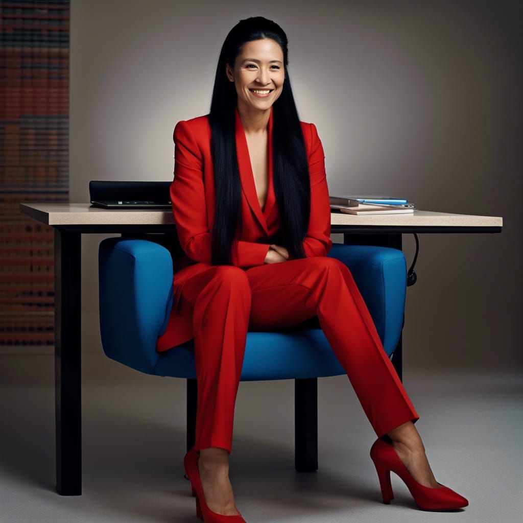 Businesswoman in Red Suit, Professional Portrait