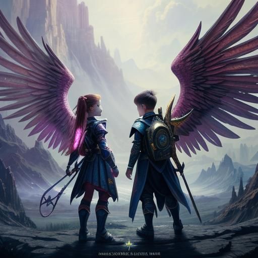 Angelic Children in Detailed Fantasy Scene