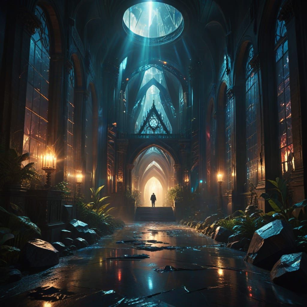 Light Spectrum Through Prism in Digital Painting