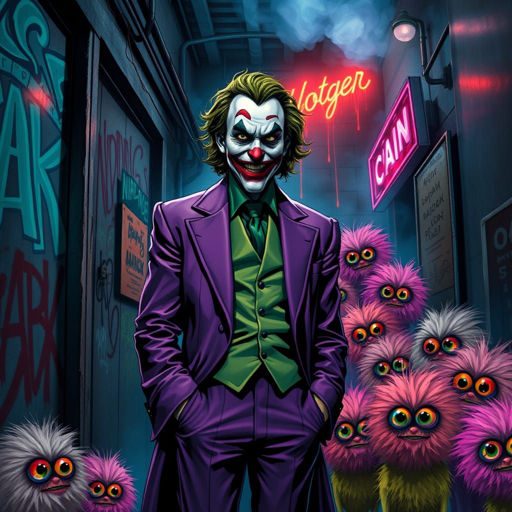 Joker's Menagerie: Dark Gothic Meets Rainbow Fluff