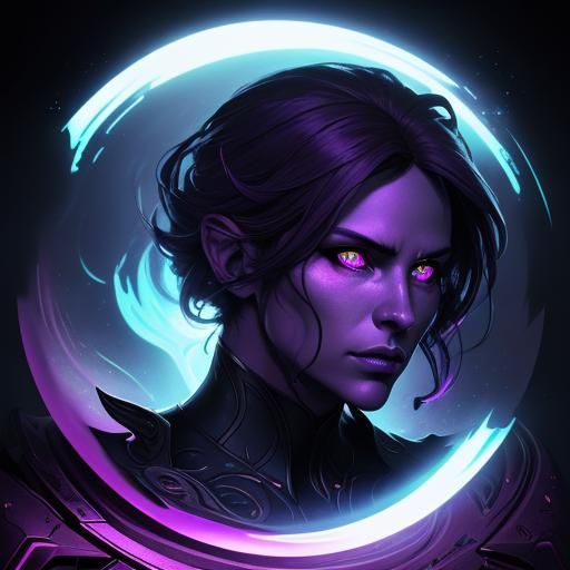 Neon Button Creature in Art Nouveau Style